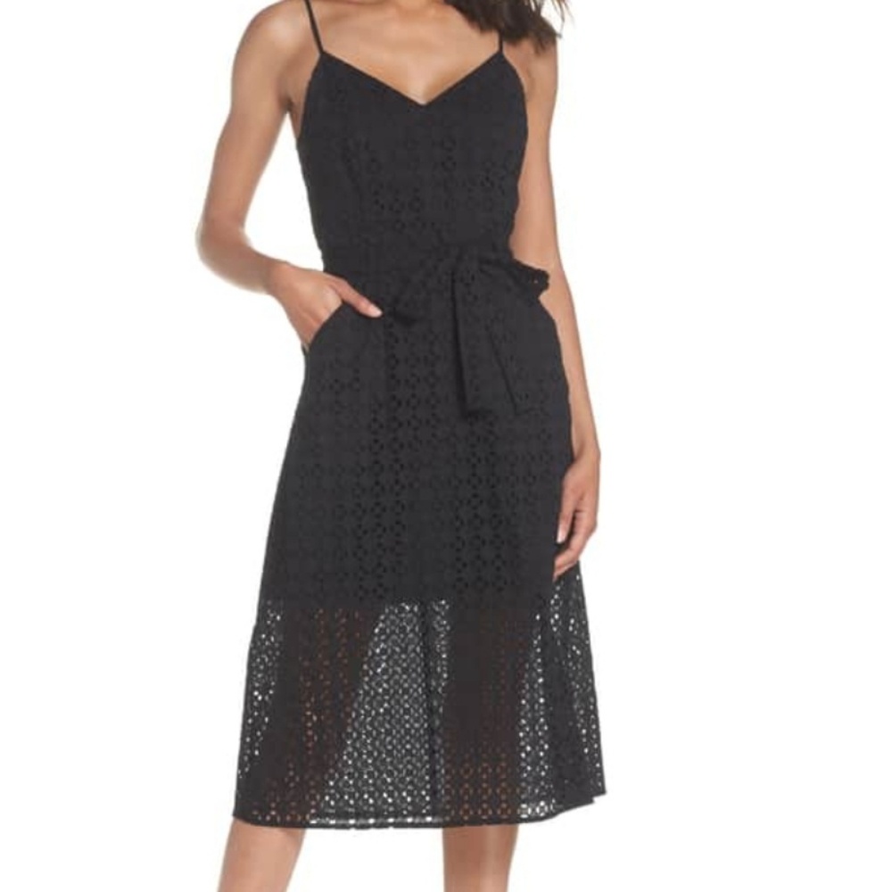 Shutters Sunsets Cotton Eyelet Midi Dress